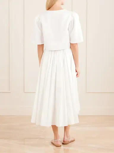 Farm Rio Floral-embroidered Cropped Linen Top | Thumbnail 4