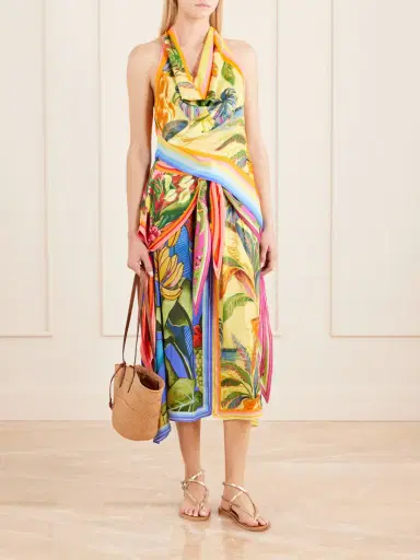 Farm Rio Rainbow Summer Floral-print Satin Top | Thumbnail 2