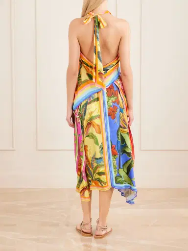 Farm Rio Rainbow Summer Floral-print Satin Top | Thumbnail 4