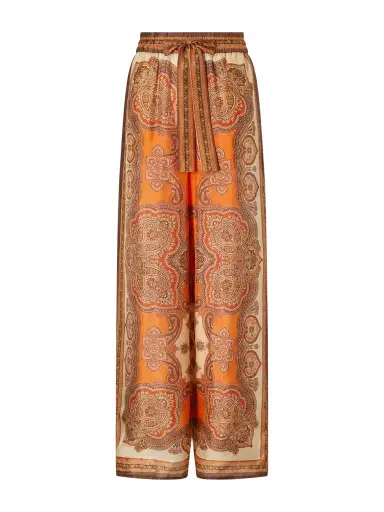 Zimmermann Mahon Printed Silk-satin Wide-leg Pants | Thumbnail 1 Zimmermann Mahon Printed Silk-satin Wide-leg Pants | Thumbnail 1