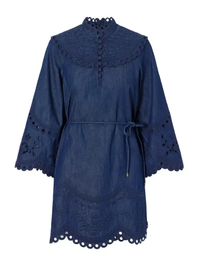 Mahon Broderie Anglaise Denim Mini Dress