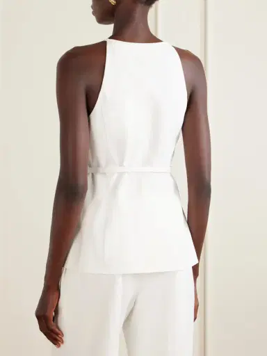Carolina Herrera Belted Cotton-blend Blouse | Thumbnail 3