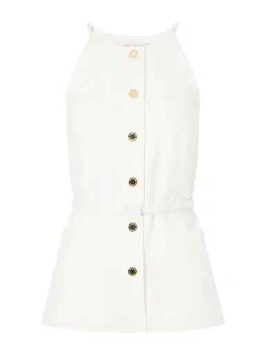 Carolina Herrera Belted Cotton-blend Blouse | Thumbnail 1