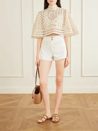 Zimmermann Indra Embroidered Cotton Cape | Thumbnail 2