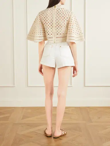 Zimmermann Indra Embroidered Cotton Cape | Thumbnail 3