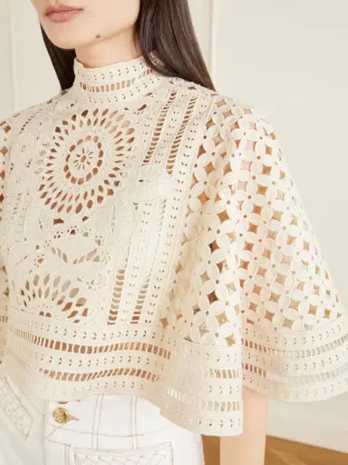 Zimmermann Indra Embroidered Cotton Cape | Thumbnail 4