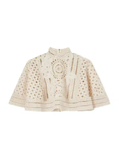 Zimmermann Indra Embroidered Cotton Cape | Thumbnail 1