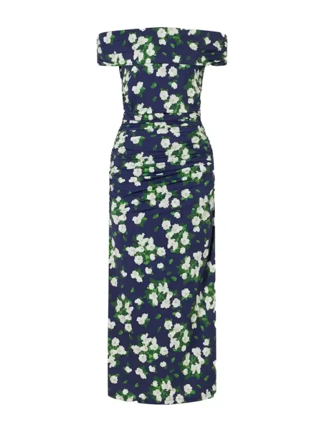 Floral-print Gathered Jersey Midi Dress