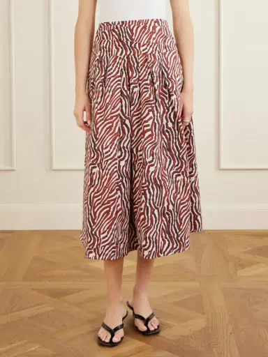Proenza Schouler White Label Nessa Pleated Printed Cotton-blend Poplin Maxi Skirt | Thumbnail 3