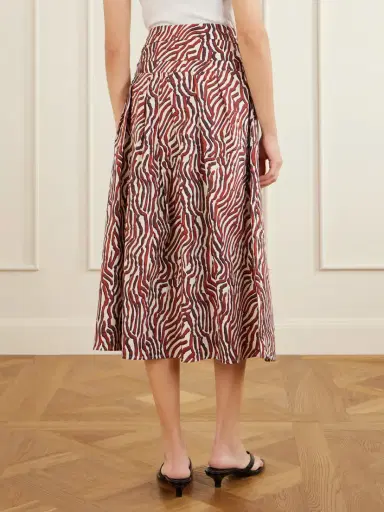 Proenza Schouler White Label Nessa Pleated Printed Cotton-blend Poplin Maxi Skirt | Thumbnail 4
