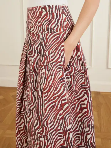 Proenza Schouler White Label Nessa Pleated Printed Cotton-blend Poplin Maxi Skirt | Thumbnail 5