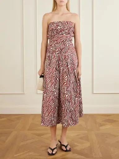 Proenza Schouler White Label Maisy Strapless Printed Cotton-blend Poplin Top | Thumbnail 2