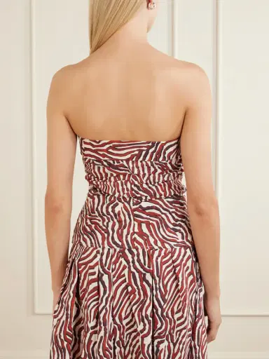 Proenza Schouler White Label Maisy Strapless Printed Cotton-blend Poplin Top | Thumbnail 3