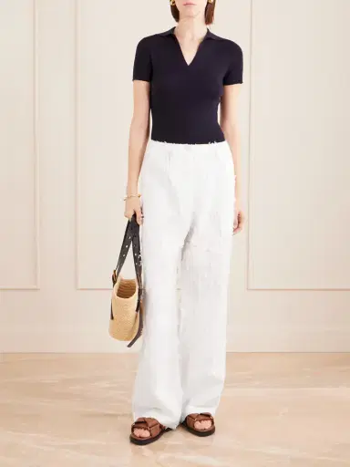 Proenza Schouler White Label Shilo Jacquard-knit Cotton-blend Straight-leg Pants | Thumbnail 2 Proenza Schouler White Label Shilo Jacquard-knit Cotton-blend Straight-leg Pants | Thumbnail 2