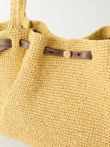 Tory Burch Romy Leather-trimmed Straw Tote | Thumbnail 5 Tory Burch Romy Leather-trimmed Straw Tote | Thumbnail 5