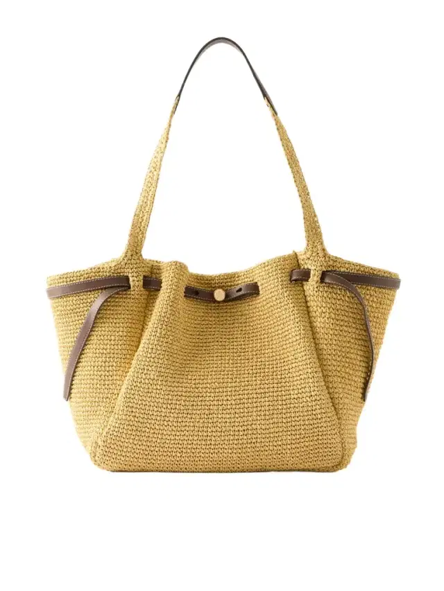 Tory Burch Romy Leather-trimmed Straw Tote