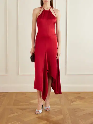 Victoria Beckham Satin Halterneck Midi Dress | Thumbnail 2 Victoria Beckham Satin Halterneck Midi Dress | Thumbnail 2