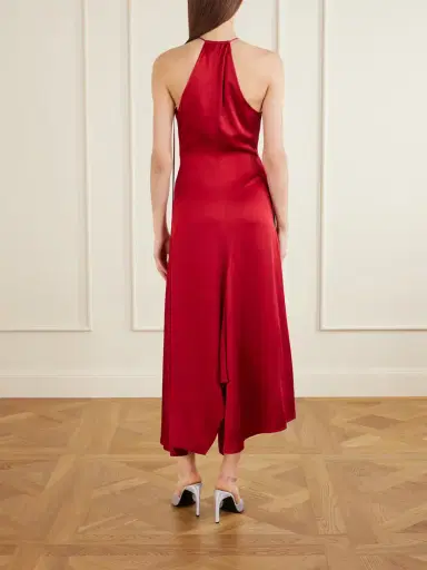 Victoria Beckham Satin Halterneck Midi Dress | Thumbnail 3 Victoria Beckham Satin Halterneck Midi Dress | Thumbnail 3