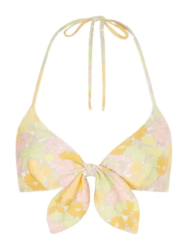 Chloé Knot-detailed Floral-print Bikini Top