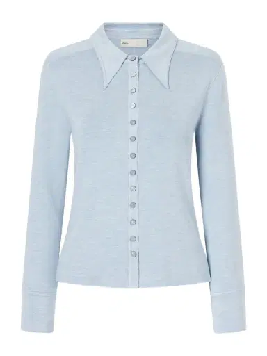 Tory Burch Silk-blend Polo Shirt | Thumbnail 1 Tory Burch Silk-blend Polo Shirt | Thumbnail 1