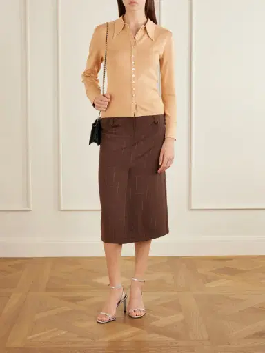 Tory Burch Silk-blend Polo Shirt | Thumbnail 2 Tory Burch Silk-blend Polo Shirt | Thumbnail 2