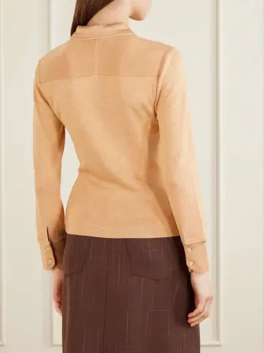 Tory Burch Silk-blend Polo Shirt | Thumbnail 4 Tory Burch Silk-blend Polo Shirt | Thumbnail 4
