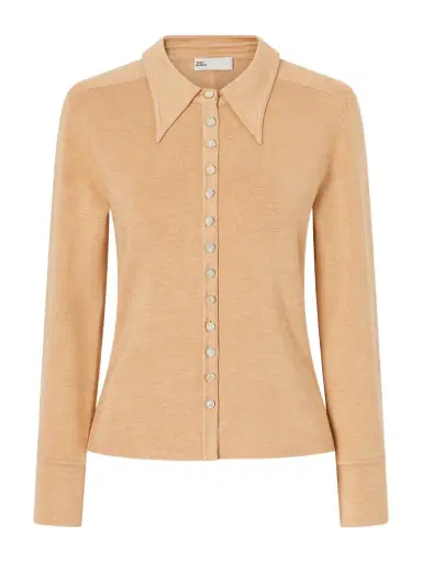 Tory Burch Silk-blend Polo Shirt | Thumbnail 1 Tory Burch Silk-blend Polo Shirt | Thumbnail 1