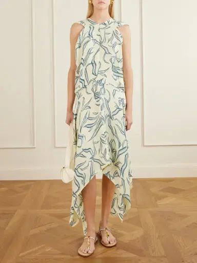 Proenza Schouler Sybella Printed Linen And Silk-blend Maxi Dress | Thumbnail 2 Proenza Schouler Sybella Printed Linen And Silk-blend Maxi Dress | Thumbnail 2