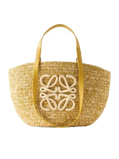 Loewe + Paula's Ibiza Eclipse Basket Medium Leather-trimmed Raffia Tote | Thumbnail 1 Loewe + Paula's Ibiza Eclipse Basket Medium Leather-trimmed Raffia Tote | Thumbnail 1