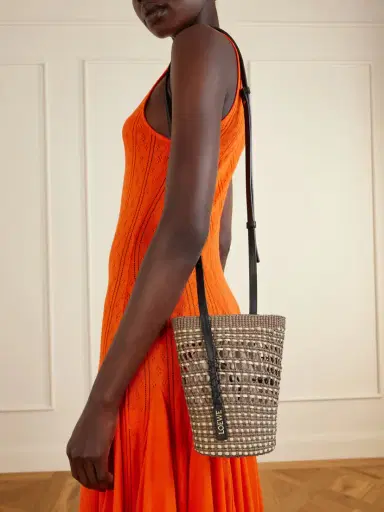 Loewe + Paula's Ibiza Braid Leather-trimmed Raffia Shoulder Bag | Thumbnail 2