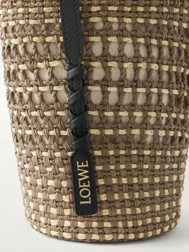 Loewe + Paula's Ibiza Braid Leather-trimmed Raffia Shoulder Bag | Thumbnail 5
