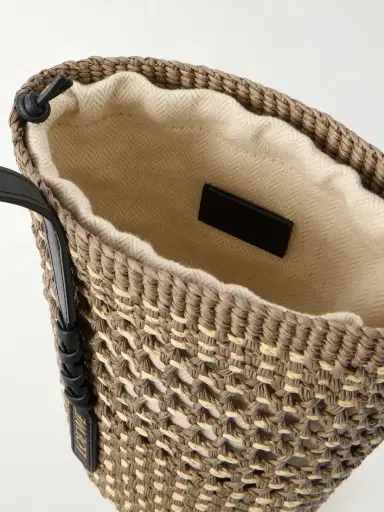 Loewe + Paula's Ibiza Braid Leather-trimmed Raffia Shoulder Bag | Thumbnail 6
