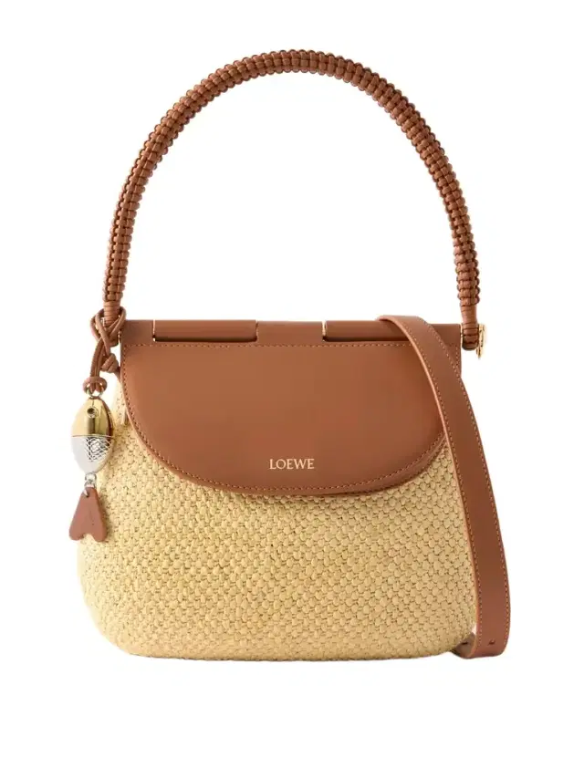 + Paula's Ibiza Pescador Medium Embellished Leather-trimmed Raffia Shoulder Bag