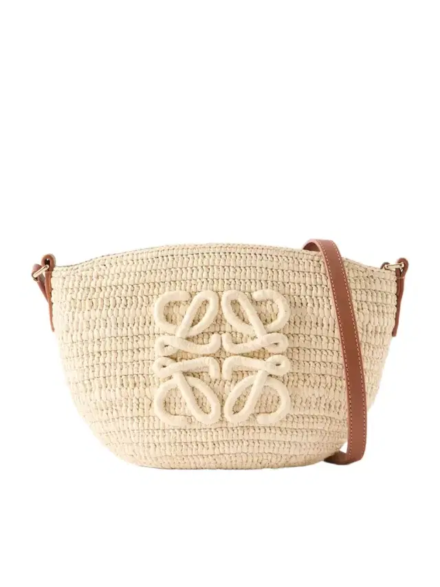 + Paula's Ibiza Eclipse Leather-trimmed Raffia Shoulder Bag