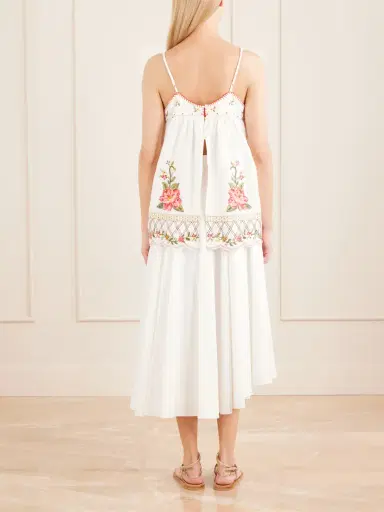 Farm Rio Floral-embroidered Linen-blend Cami | Thumbnail 4 Farm Rio Floral-embroidered Linen-blend Cami | Thumbnail 4
