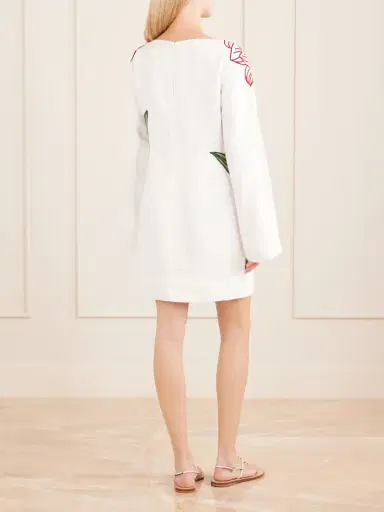 Farm Rio Flower Embroidered Linen Mini Dress | Thumbnail 3