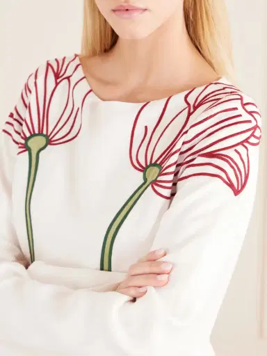 Farm Rio Flower Embroidered Linen Mini Dress | Thumbnail 4