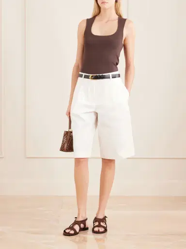 Matteau Pleated Organic Cotton-blend Twill Shorts | Thumbnail 2 Matteau Pleated Organic Cotton-blend Twill Shorts | Thumbnail 2