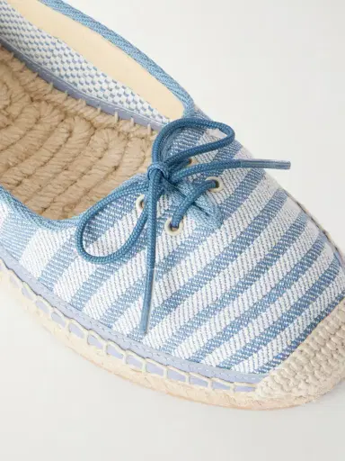 Chloé Leather-trimmed Striped Canvas Espadrilles | Thumbnail 5