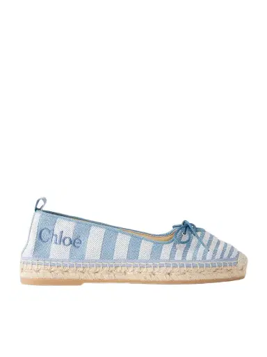 Chloé Leather-trimmed Striped Canvas Espadrilles | Thumbnail 1