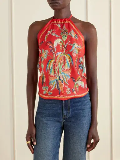 Etro Printed Silk-satin Halterneck Top | Thumbnail 3 Etro Printed Silk-satin Halterneck Top | Thumbnail 3