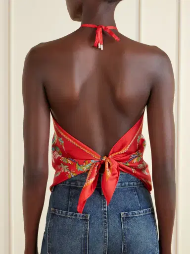 Etro Printed Silk-satin Halterneck Top | Thumbnail 4 Etro Printed Silk-satin Halterneck Top | Thumbnail 4