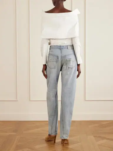 Balenciaga Off-the-shoulder Cotton Poplin Blouse | Thumbnail 3