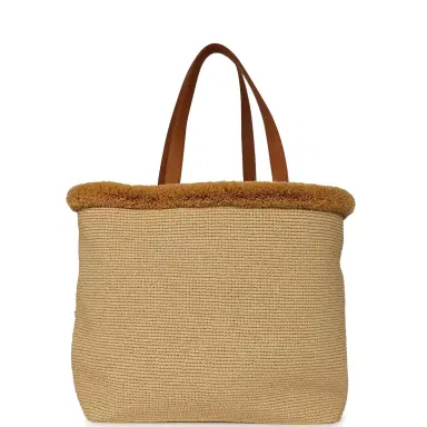 Chanel Chanel Coco Beach Maxi Shopping Tote Light Beige Raffia and Calfskin Gold Hardware | Thumbnail 4