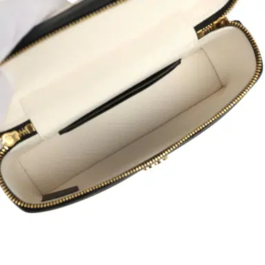Chanel Chanel Coco Beach Top Handle Long Vanity Case with Chain Ecru Tweed and Black Calfskin Gold Hardware | Thumbnail 8
