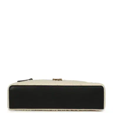 Chanel Chanel Coco Beach Top Handle Long Vanity Case with Chain Ecru Tweed and Black Calfskin Gold Hardware | Thumbnail 6 Chanel Chanel Coco Beach Top Handle Long Vanity Case with Chain Ecru Tweed and Black Calfskin Gold Hardware | Thumbnail 6