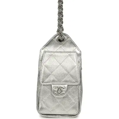 Chanel Chanel Mini 25 Hobo Bag Metallic Silver Caviar Silver Hardware | Thumbnail 3 Chanel Chanel Mini 25 Hobo Bag Metallic Silver Caviar Silver Hardware | Thumbnail 3