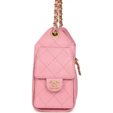 Chanel Chanel Mini 25 Hobo Bag Pink Caviar Antique Gold Hardware | Thumbnail 3