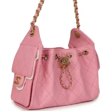 Chanel Chanel Mini 25 Hobo Bag Pink Caviar Antique Gold Hardware | Thumbnail 2 Chanel Chanel Mini 25 Hobo Bag Pink Caviar Antique Gold Hardware | Thumbnail 2