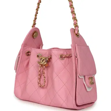 Chanel Chanel Mini 25 Hobo Bag Pink Caviar Antique Gold Hardware | Thumbnail 5 Chanel Chanel Mini 25 Hobo Bag Pink Caviar Antique Gold Hardware | Thumbnail 5